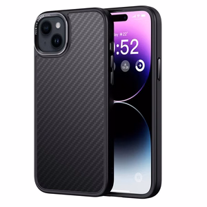Comma ümbris Kevlar Mag jaoks iPhone 15 Plus must