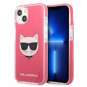 Чехол Karl Lagerfeld Choupette Head для iPhone 13 — фуксия