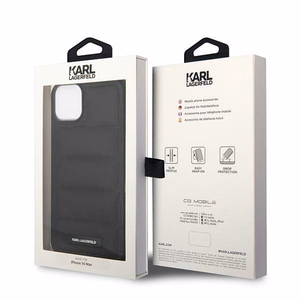 Karl Lagerfeld Puffy Elongated Logo iPhone 14 Ümbris - must
