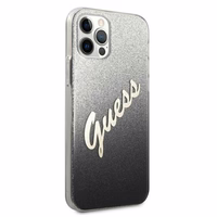 Guess GUHCP12LPCUGLSBK iPhone 12 Pro Max 6.7" must/must kõvakott Glitter Gradient Script