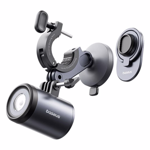 Baseus PrimeTrip 2-in-1 jalgratta kinnitus, telefonitugi + taskulamp (must)