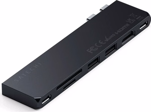 Adapter HUB 7in1 2 x USB C Satechi Pro HUB Slim ST-HUCPHSD MacBookile keskööl
