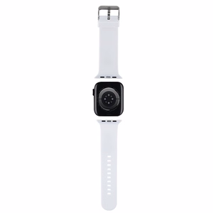 Karl Lagerfeld 3D Rubber Karl Head rihm valge Apple Watch 42/44/45/49mm jaoks