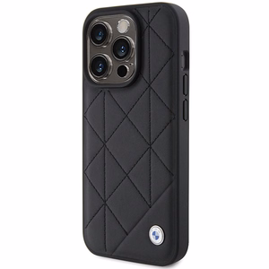 BMW Leather Quilted чехол для iPhone 15 Pro Max - чёрный