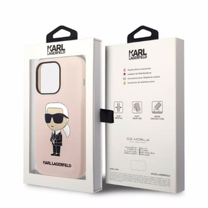 Karl Lagerfeld KLHCP14LSNIKBCP iPhone 14 Pro 6.1" жёсткий чехол розовый/розовый Silicone Ikonik