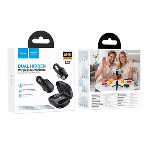 Juhtmevaba lavalier-mikrofon Hoco L27, USB C, must