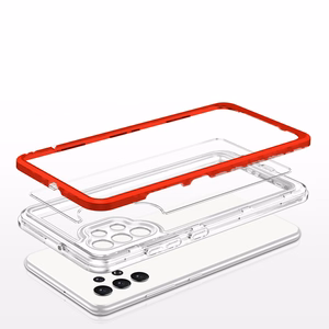 Läbipaistev 3in1 ümbris Samsung Galaxy A72 4G Frame Gel Cover Punane