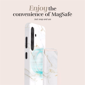 MIO White Marble Magsafe Ümbris kaardihoidjaga