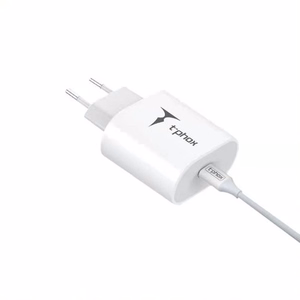 СЕТЕВОЕ ЗАРЯДНОЕ УСТРОЙСТВО T-PHOX ISPEED 20W USB-C/LIGHTNING КАБЕЛЬ БЕЛОЕ