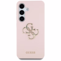 Guess Silicone Big 4G Logo Bottom Script Ümbris jaoks Samsung Galaxy S25 - roosa