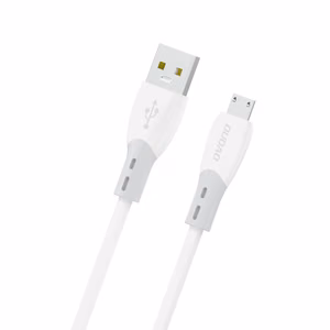 Dudao L25SM 3A USB-A - micro USB kaabel pehme silikoonpõimikuga 1m - valge