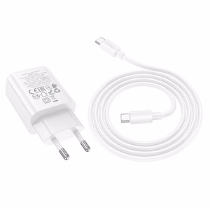 Phone Laadija Hoco USB C QC PD 20W + Kaabel USB C to Lightning N60 valge