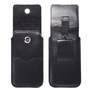 ROYAL - Leather universal flap pocket / black - Size 2XL - IPHONE 6 PLUS / SAMSUNG A52 / XIAOMI REDMI NOTE 10