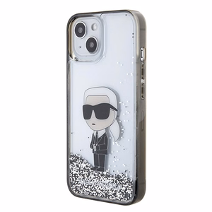 Karl Lagerfeld KLHCP15SLKKNSK iPhone 15 6.1" läbipaistev hardcase Liquid Glitter Ikonik