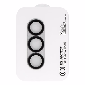 Закаленное стекло Tel Protect 95% AR+AF Full Metal Camera Protector на камеру для Samsung Galaxy S26/S26 Plus серебряный (островок камеры)