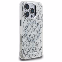 Karl Lagerfeld IML Karl Script Pattern MagSafe Ümbris jaoks iPhone 16 Pro - Valge