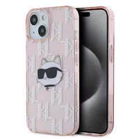 Karl Lagerfeld IML Choupette Head & Monogram ümbris jaoks iPhone 13 - roosa