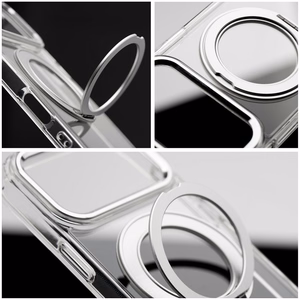 Case for iPhone 13 PRO Frame Circle Stand compatible with MagSafe transparent
