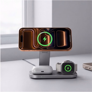 Tech-Protect A52 MagSafe Qi2.2 25 W juhtmevaba laadimisjaam 3 seadmele – must