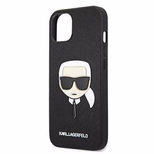Karl Lagerfeld KLHCP13SSAKHBK kõva ümbris iPhone 13 mini 5,4" Saffiano Ikonik Karl's Head – must
