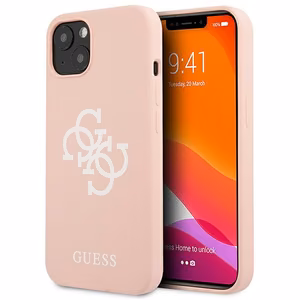 Guess Silikoon 4G Logo Ümbris for iPhone 13 / 14 / 15 - roosa