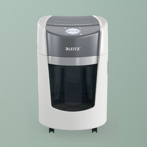 Leitz IQ OptiMax Small Office 350 – P-5 mikrolõikega paberipurustaja, 22 l, valge (83590000)