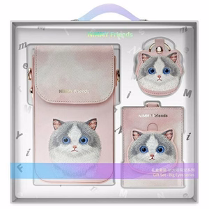 Nimmy Big Eyed Pet 2.0 Cat 3-in-1 Phone Bag + Wallet + Tracker Ümbris - Roosa