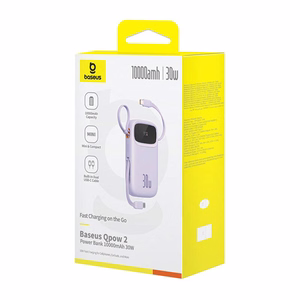 Baseus QPow 2 10000mAh 30W 2xUSB-C внешний аккумулятор (фиолетовый)