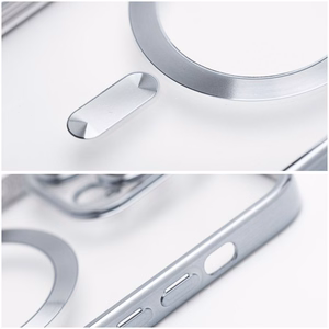 Чехол Samsung A27 Electro Mag Cover совместимый с MagSafe серебряный