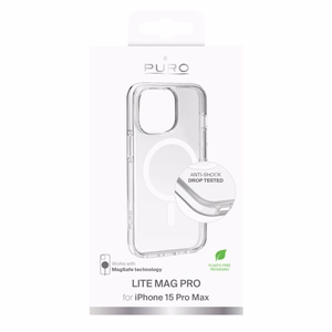 Puro Lite Mag Pro MagSafe Silicone Ümbris jaoks iPhone 15 Pro Max - Läbipaistev