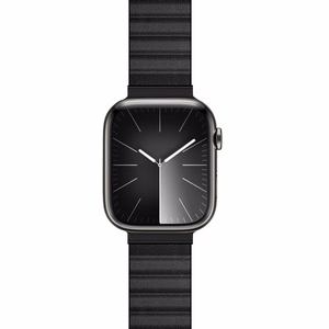 Crong Eclipse magnetiline kunstnahast rihm Apple Watch 44 / 45 / 46 / 49 mm kellale, must