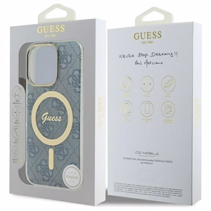Guess IML 4G MagSafe Чехол для iPhone 16 Pro Max - синий