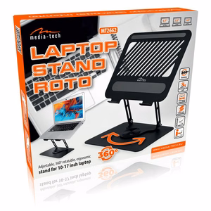 Reguleeritav, pööratav, ergonoomiline sülearvuti alus 10–17″ LAPTOP STAND ROTO MT2662