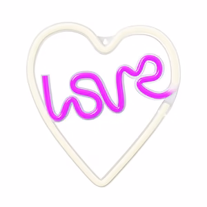 Neon LED Light LOVE HEART lilla valge NNE02 Neolia