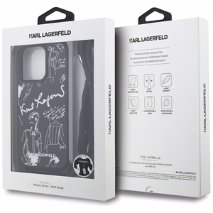 KARL LAGERFELD ümbris jaoks IPHONE 16 PRO KLHCP16LPGGRMPCK compatible with MagSafe (CRSSBY Grained PU W/ Pattern & Logo) must