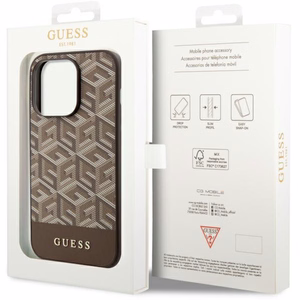 Guess GUHMP14LHGCFSEW iPhone 14 Pro 6.1" brown/brown hard ümbris GCube Stripes MagSafe