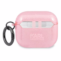 Karl Lagerfeld Glitter Karl's Head ümbris AirPods 3 jaoks - roosa