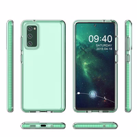 Spring Case läbipaistev TPU geelist kaitsekate värvilise raamiga Samsung Galaxy A02s EU heleroosa