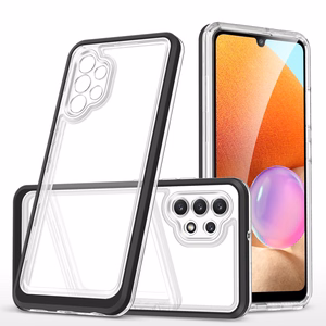 Läbipaistev 3in1 ümbris Samsung Galaxy A72 4G Frame Gel Cover Must