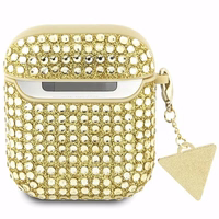 Guess GUA2HDGTPD AirPods 1/2 cover kuldne/kuldne Rhinestone Triangle Charm