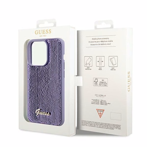 Guess Sequin Script Metal чехол для iPhone 13 Pro Max - фиолетовый