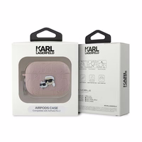 Karl Lagerfeld Monogram Karl & Choupette Head ümbris jaoks AirPods Pro 2 - roosa