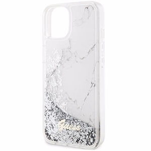 Чехол GUESS для IPHONE 13 / 14 / 15 GUHCP14SLCSGSGH (Liquid Glitter Marble) белый