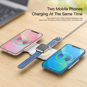 Juhtmevaba laadija Essager Nuo 3in1 valge 15W (iPhone / Apple Watch / Airpods / öövalgusti)