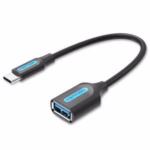 Vention USB 3.1 (Gen 1) C Male kuni A Female OTG kaabel 0.15M, must, PVC