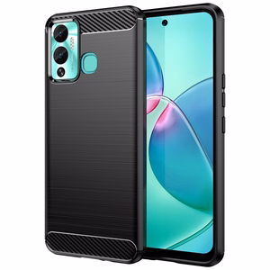 Carbon Case чехол для Infinix Hot 12 Play NFC / Hot 12 Play гибкая силиконовая карбоновая крышка чёрный