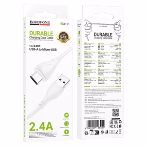 Borofone Cable BX121 Energy - USB to Micro USB - 2,4A 1 metre white