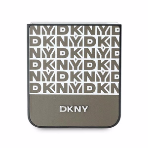 DKNY Repeat Pattern Bottom Stripe Ümbris jaoks Samsung Galaxy Z Flip 6 - Brown