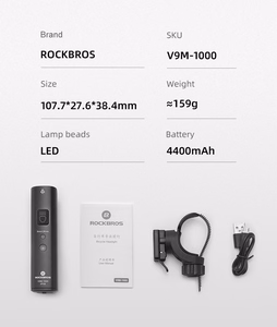 Rockbros V9M-1000 jalgratta esituli, 1000 lm – must