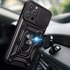 Hybrid Armor Camshield iPhone 16 Pro Max Armored Ümbris with Camera Cover and Stand - Must